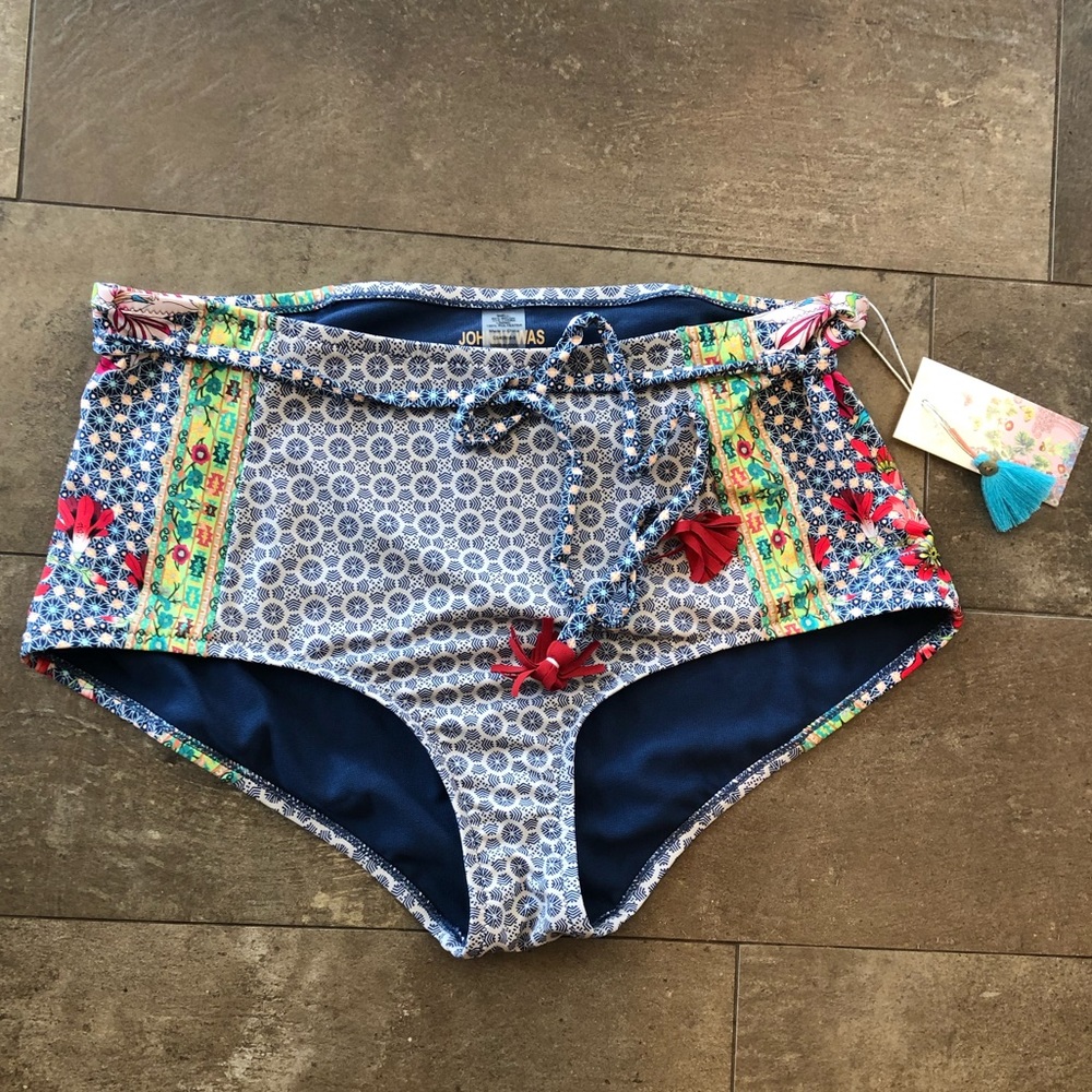 JOHNNY WAS bathing suit bottoms- high wasted